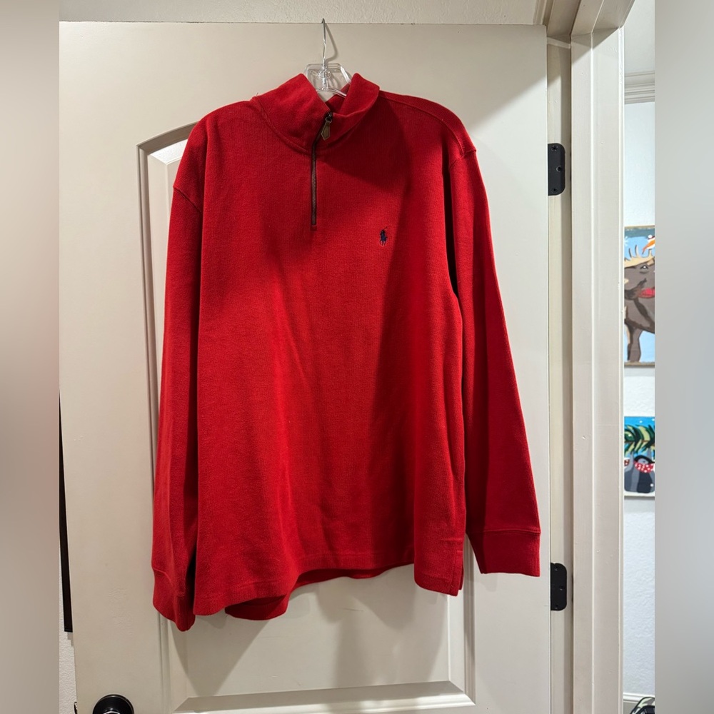 Ralph Lauren Men's Red Zip-Up Sweater NWT